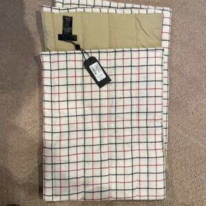 Rag & Bone Beige and Red Plaid Textile Tattersail Blanket Scarf